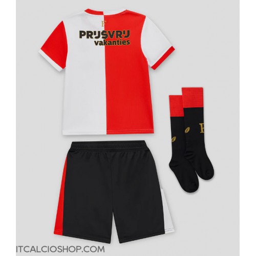 Feyenoord Prima Maglia Bambino 2025-26 Manica Corta (+ Pantaloni corti)